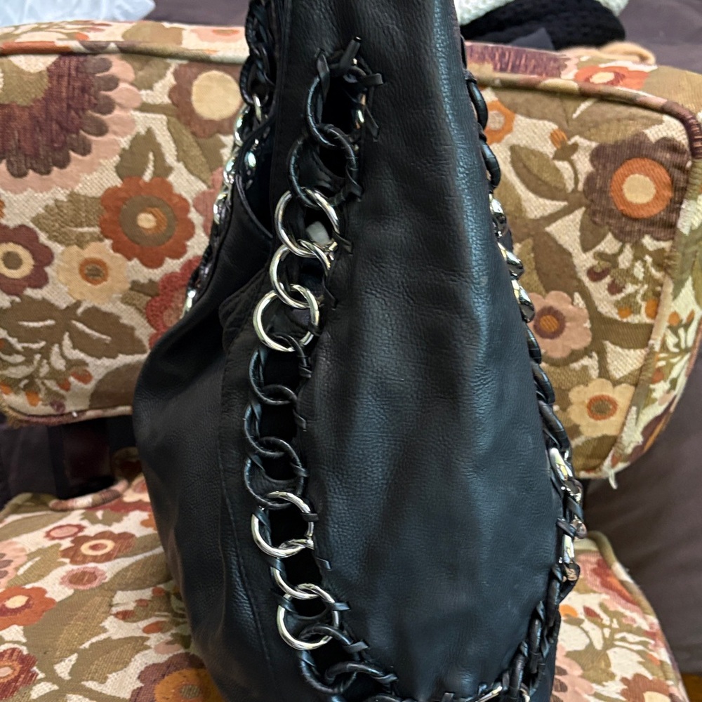 Michael Kors Black Leather Chain-Detail Shoulder Bag - Picture 7 of 10